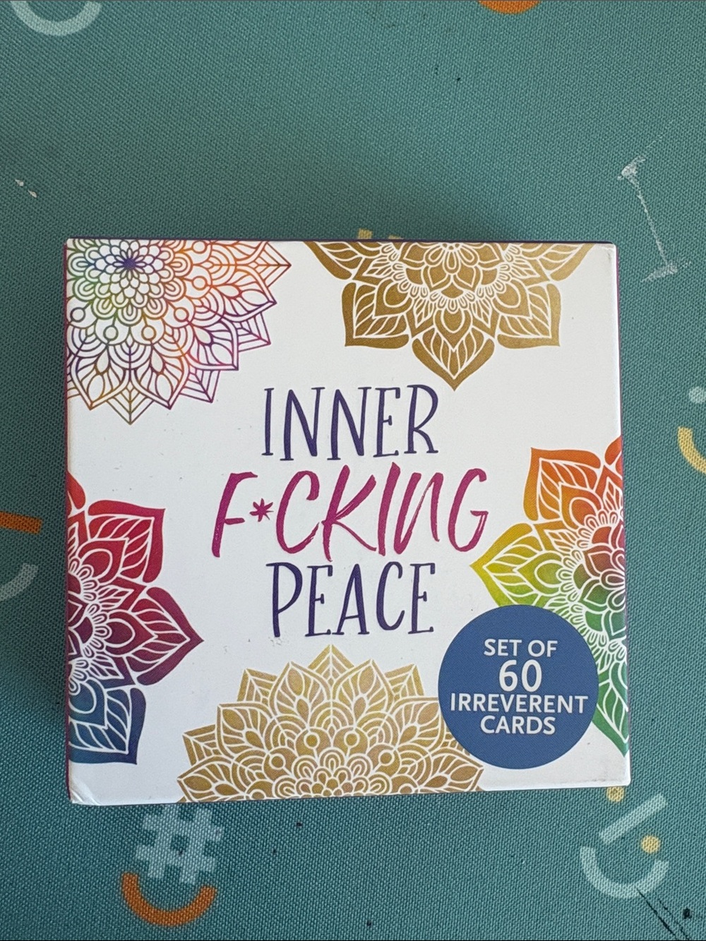Inner F*cking Peace Card Deck - Rainbow Floral Box